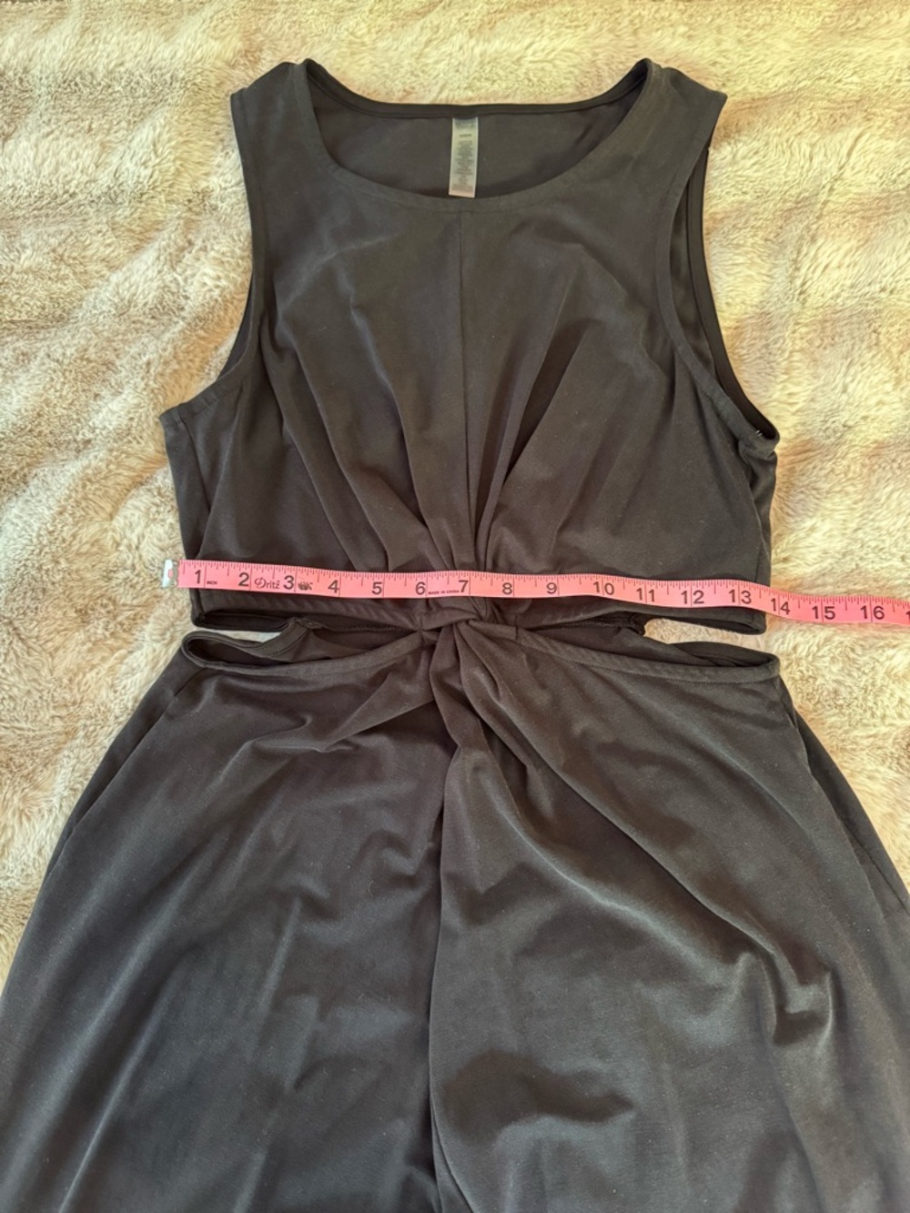 Beyond Yoga Black Twist-Knot Cutout Midi Dress M - Picture 15 of 15